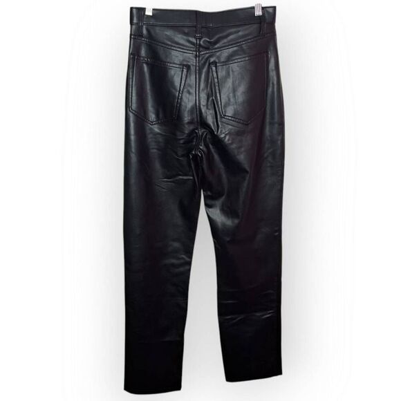 Abercrombie and Fitch Women's Curve Love Vegan Leather 90s Relaxed Pant size 6 L - Picture 3 of 6